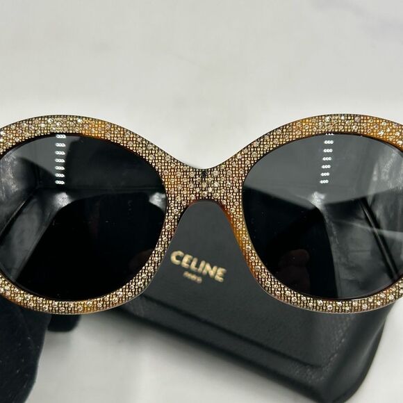 Women's Celine Havana brown crystal sunglasses made in Italy - Picture 8 of 8